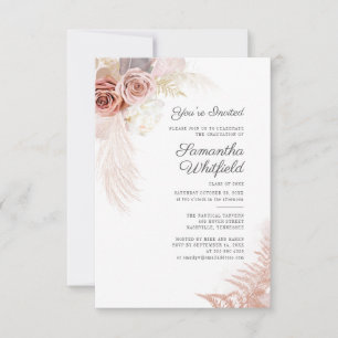 2025 Graduation Pampas Grass Grad Party Invitation