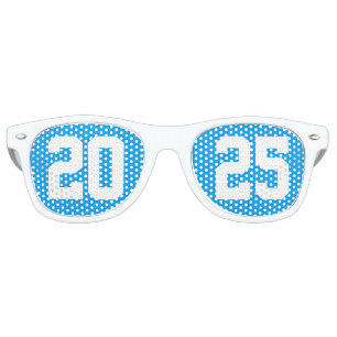 2025 Graduation Party Cool Blue Varsity Retro Sunglasses