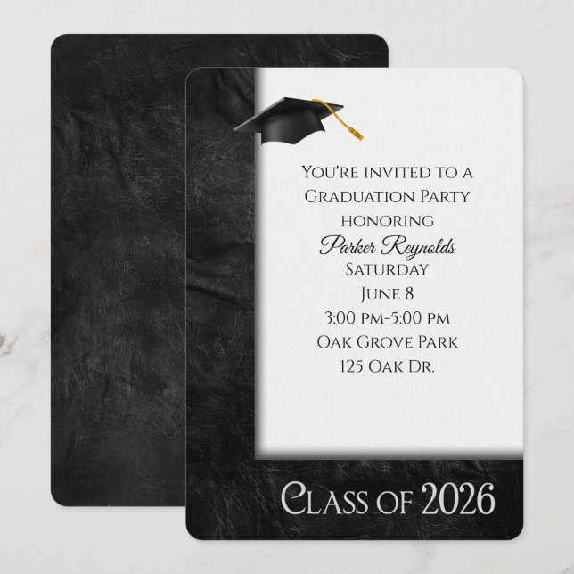 2025 Graduation Party Leather Frame Invitation