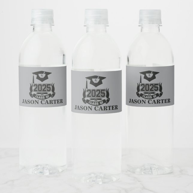 2025 Graduation Party  Pharmacist Pharmacy School  Water Bottle Label (Bottles)