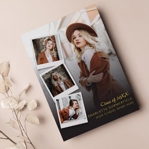 2025 Graduation Photos Gold Foil Faire-part