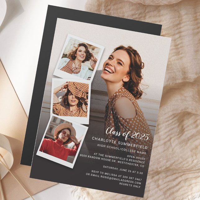 2025 Graduation Photos Grad Open House Magnetic Invitation (2025 Graduation Photos Grad Open House Magnetic Invitation)