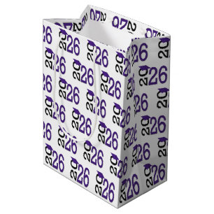2025 Graduation Purple and Black Medium Gift Bag