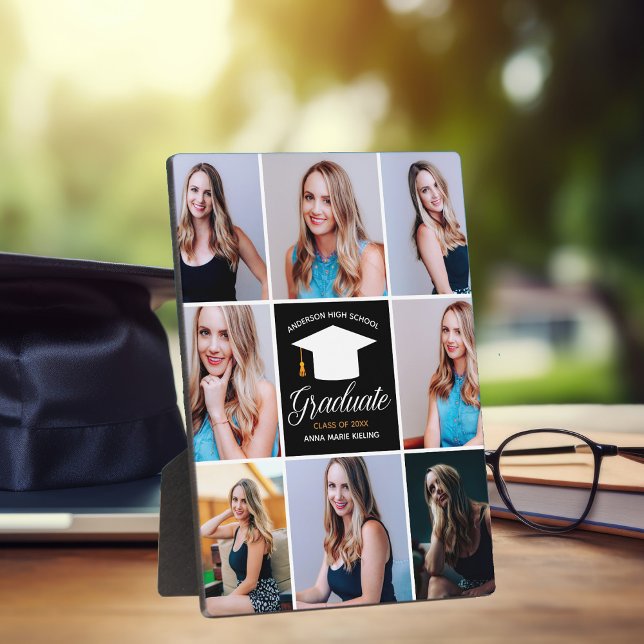 2025 Graduation Senior Portrait Photo Collage Chic Plaque (Creator Uploaded)