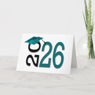 2025 Graduation Teal and Black Card