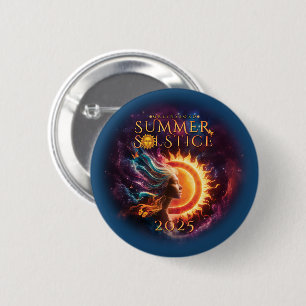 2025 Greensboro Summer Solstice Festival Teal 2 Inch Round Button