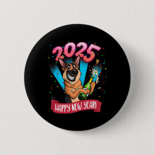 2025 Happy New Year German Shepherd Edition 2 Inch Round Button