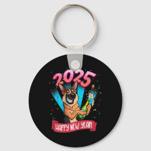 2025 Happy New Year German Shepherd Edition  Keychain