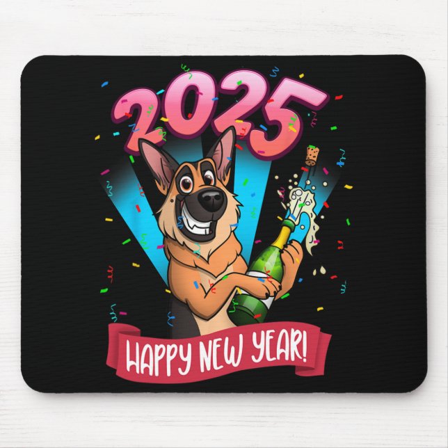 2025 Happy New Year German Shepherd Edition  Mouse Pad (Front)