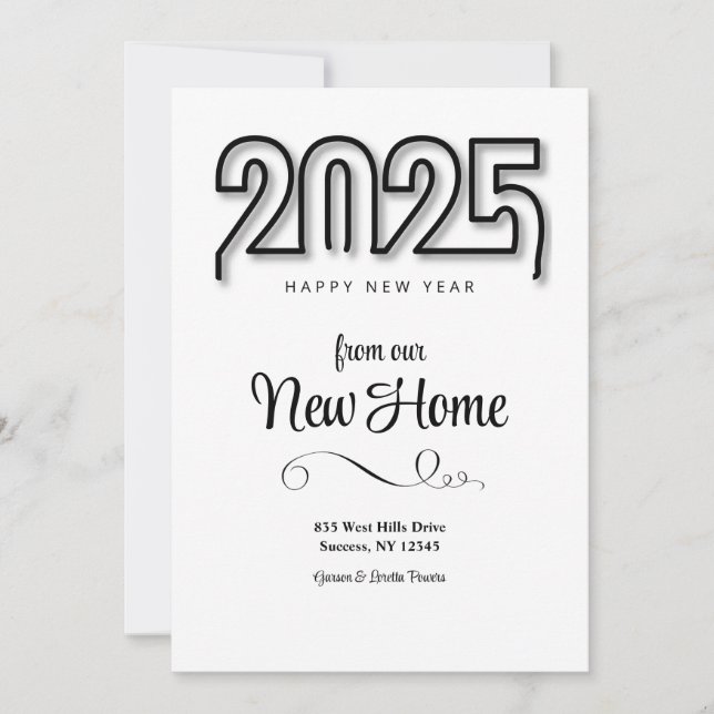 2025 Happy New Year New Home Announcement/ Invitation (Front)