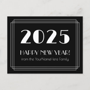 2025 HAPPY NEW YEAR! + Personalized Name Postcard