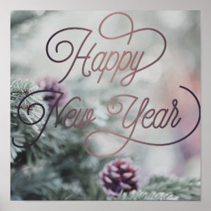 2025 Happy New Year Pink Custom  Business Poster