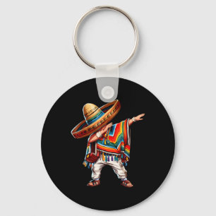 2025 Happy Party Mexican Boy Dabbing Poncho Cinco  Keychain