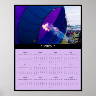 2025 Hot Air Balloon Wall Calendar Poster