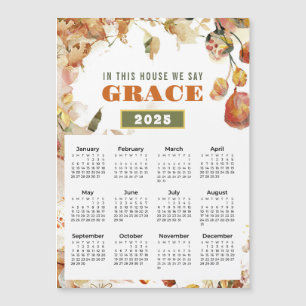2025 In This House We Say Grace Magnetic Calendar