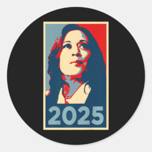 2025 Inauguration Kamala Harris Obama Poster 47th Classic Round Sticker