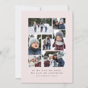 2025 inspirational pink photo collage holiday card