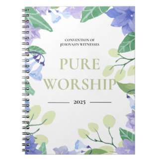 2025 JW convention pure worship blue floral design Notebook