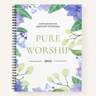 2025 JW convention pure worship blue floral design Notebook