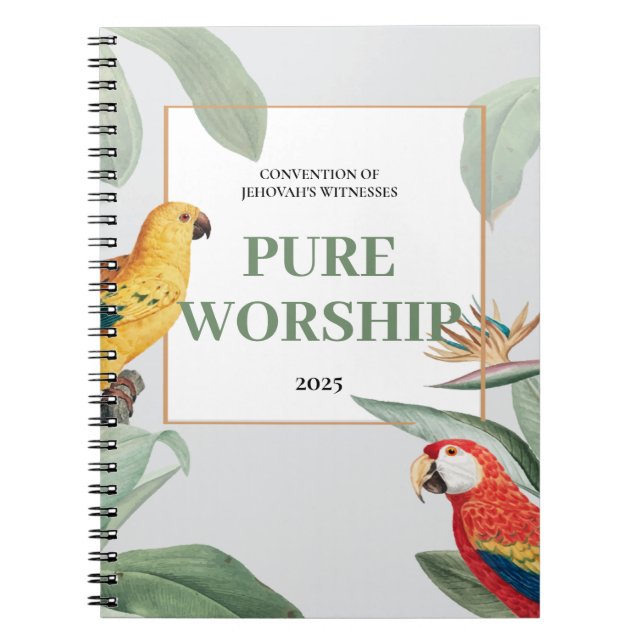 2025 JW convention pure worship tropical design Notebook (Front)