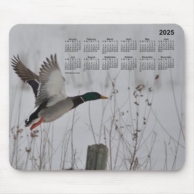 2025 Mallard in Flight Calendar by Janz Mouse Pad (Front)
