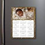 2025 Mini Calendars | Personalized Photo<br><div class="desc">A cute little 2025 mini calendar to stick on your frig! Add your new baby's photo and edit the family name in the personalize area. Gold background.</div>