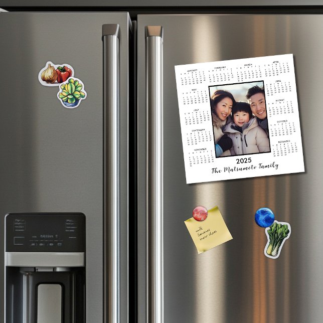 2025 Minimalist Magnet Photo Calendar Holiday Card (Creator Uploaded)