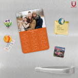 2025 Modern Burnt Orange Family Photo Calendar Magnet<br><div class="desc">2025 Customizable Burnt Orange Family Name and Photo Magnetic Calendar featuring your personalized photo and name. 🌟Designed for 2025 only, and perfect for small gifts, stocking stuffers, or in place of holiday cards! This version is Burnt Orange, but the colour is adjustable. Please contact us at cedarandstring@gmail.com if you need...</div>
