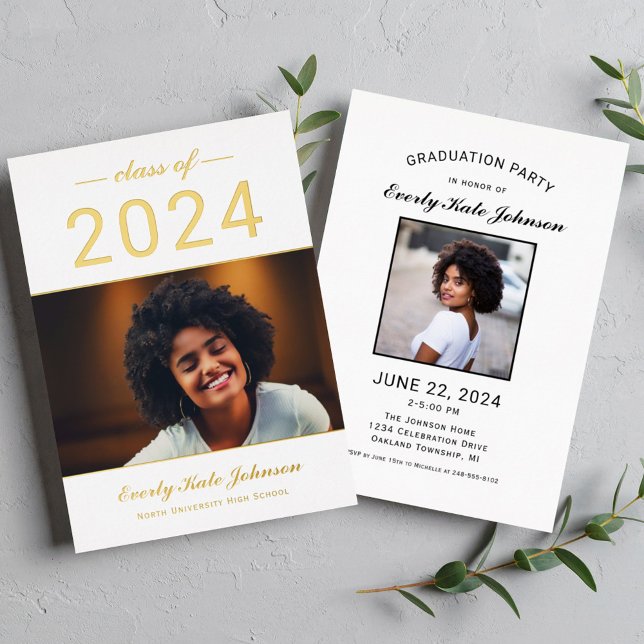 2025 Modern Elegant Gold Photo Graduation (Creator Uploaded)