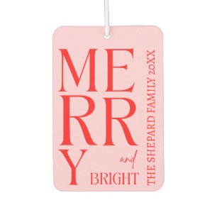 2025 Modern Merry and Bright Red Pink Christmas Air Freshener