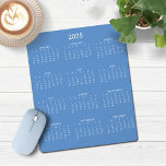 2025 Modern Minimalist Cornflower Blue Calendar Mouse Pad<br><div class="desc">🌟This is for 2025🌟 2025 Modern Simple Cornflower French Blue and White Calendar Mouse Pad featuring a simple,  minimalist year-at-a-glance calendar. The colours are all customizable. Please contact us at cedarandstring@gmail.com if you need assistance with the design or matching products.</div>
