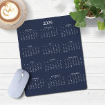 2025 Modern Minimalist Navy Blue Calendar Mouse Pad<br><div class="desc">🌟This is for 2025🌟 2025 Modern Simple Navy Blue and White Calendar Mouse Pad featuring a simple,  minimalist year-at-a-glance calendar. The colours are all customizable. Please contact us at cedarandstring@gmail.com if you need assistance with the design or matching products.</div>