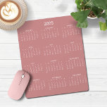 2025 Modern Minimalist Rose Pink Calendar Mouse Pad<br><div class="desc">🌟This is for 2025🌟 2025 Modern Simple Rose Pink and White Calendar Mouse Pad featuring a simple,  minimalist year-at-a-glance calendar. The colours are all customizable. Please contact us at cedarandstring@gmail.com if you need assistance with the design or matching products.</div>