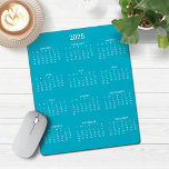 2025 Modern Minimalist Teal Blue Calendar Mouse Pad<br><div class="desc">🌟This is for 2025🌟 2025 Modern Simple Aqua Teal Turquoise Blue and White Calendar Mouse Pad featuring a simple,  minimalist year-at-a-glance calendar. The colours are all customizable. Please contact us at cedarandstring@gmail.com if you need assistance with the design or matching products.</div>