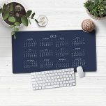 2025 Modern Navy Blue Calendar Desk Mat<br><div class="desc">🌟This is for 2025🌟
2025 Navy Blue Geenery Calendar Desk Mat Mouse Pad. This version is in chic navy blue,  but the colours can easily be customized! Please contact us at cedarandstring@gmail.com if you need assistance with the design or matching products.</div>