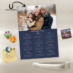 2025 Modern Navy Blue Family Name Photo Calendar<br><div class="desc">2025 Customizable Family Name and Photo Magnetic Calendar featuring your personalized photo and name. 🌟Designed for 2025 only, and perfect for small gifts, stocking stuffers, or in place of holiday cards! This version is a chic Navy Blue, but the colours are fully customizable. Please contact us at cedarandstring@gmail.com if you...</div>