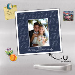 2025 Modern Navy Blue Photo Magnetic Calendar<br><div class="desc">2025 Photo Magnetic Calendar Magnet Navy Blue Holiday Card in modern, classic Navy Blue. Add your photo and name for a fun, personalized gift! Perfect for stocking stuffers or small gifts for friends, family, and loved ones. ✨THIS IS FOR 2025.✨ Please contact us at cedarandstring@gmail.com if you need assistance with...</div>