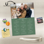 2025 Modern Sage Green Family Name Photo Calendar<br><div class="desc">2025 Customizable Family Name and Photo Magnetic Calendar Christmas Card featuring your personalized photo and name. 🌟Designed for 2025 only, and perfect for small gifts, stocking stuffers, or in place of holiday cards! This version is a chic Sage Green, but the colours are fully customizable. Please contact us at cedarandstring@gmail.com...</div>