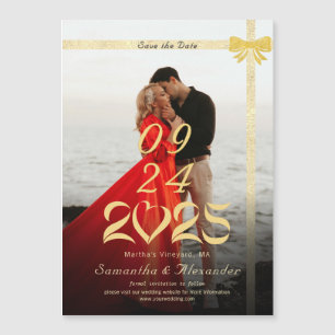 2025 Modern Simple Wedding Save the Date 1 Photo Magnetic Invitation