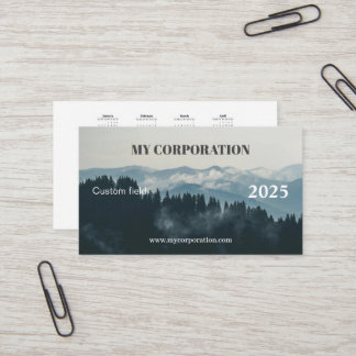 2025 Mountain Landscape Pocket Calendar Business Card