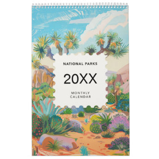 2025 National Park Illustration Wall Calendar