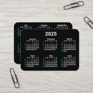 2025 Neon 52 Week ISO Calendar by Janz Business Card