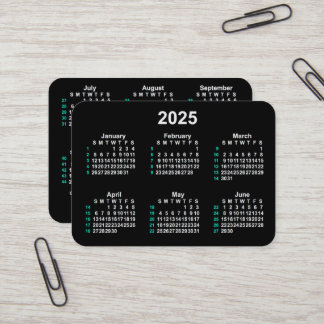 2025 Neon 52 Week ISO Calendar by Janz Business Card