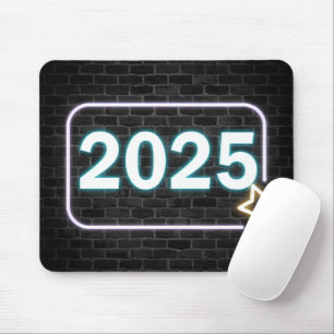 2025 Neon Sign On Brick Mouse Pad