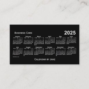 2025 Neon White Calendar by Janz Business Card