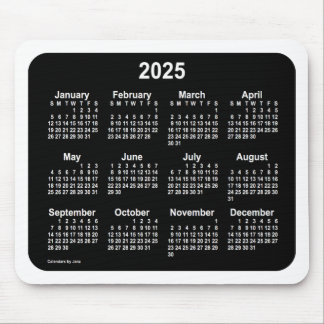2025 Neon White Calendar by Janz Two Tone Mouse Pad