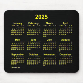 2025 Neon Yellow Calendar by Janz Mouse Pad