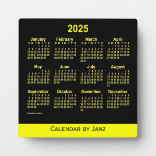2025 Neon Yellow Desk Calendar by Janz Plaque