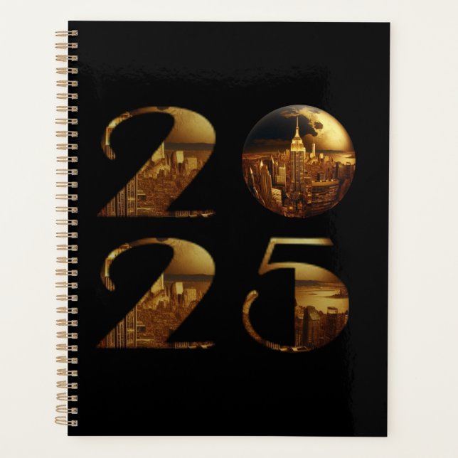 2025 New Year-Gold-Ball-NYC Gold- Planner (Front)
