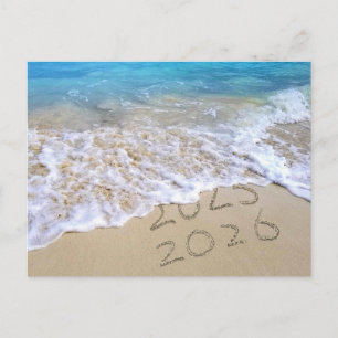 2025 New Year Seashore  Holiday Postcard